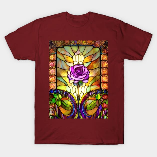 Stained Glass Rose T-Shirt by Chance Two Designs